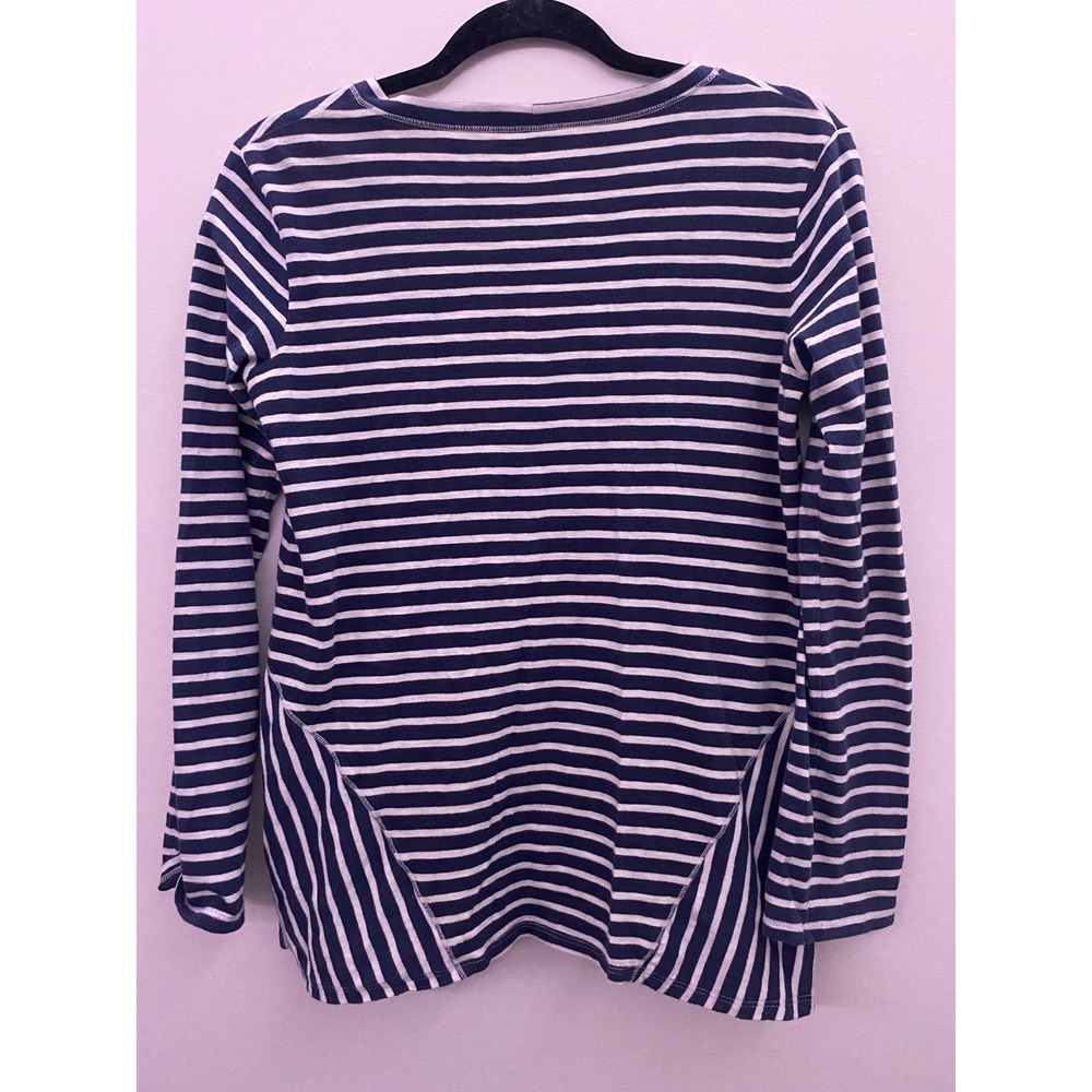 Garnet Hill Navy and White Stripe Cardigan. Women's size M - Picture 7 of 12